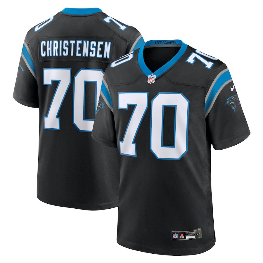 Men Carolina Panthers 70 Brady Christensen Nike Black Team Game NFL Jersey